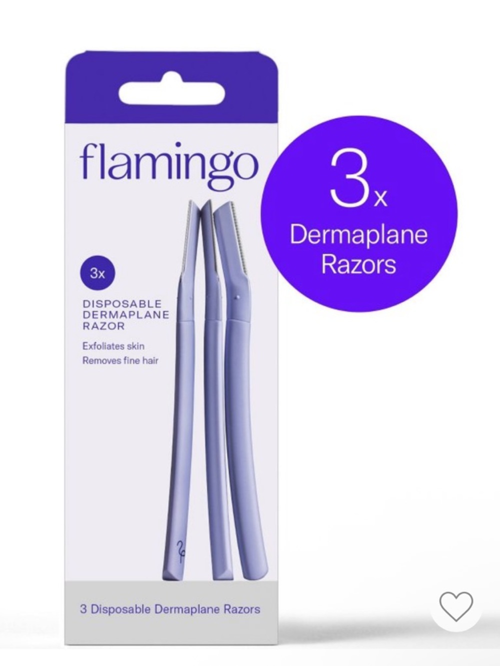 Flamingo 3-Pack Disposable Dermaplane Razors NEW